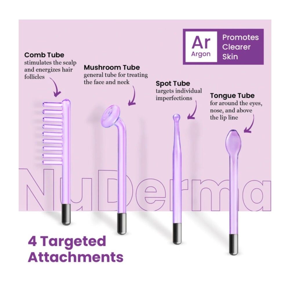 NIP NEW NuDerma High Frequency Skin Therapy Wand | Anti Aging & Acne Treatment - Picture 3 of 7